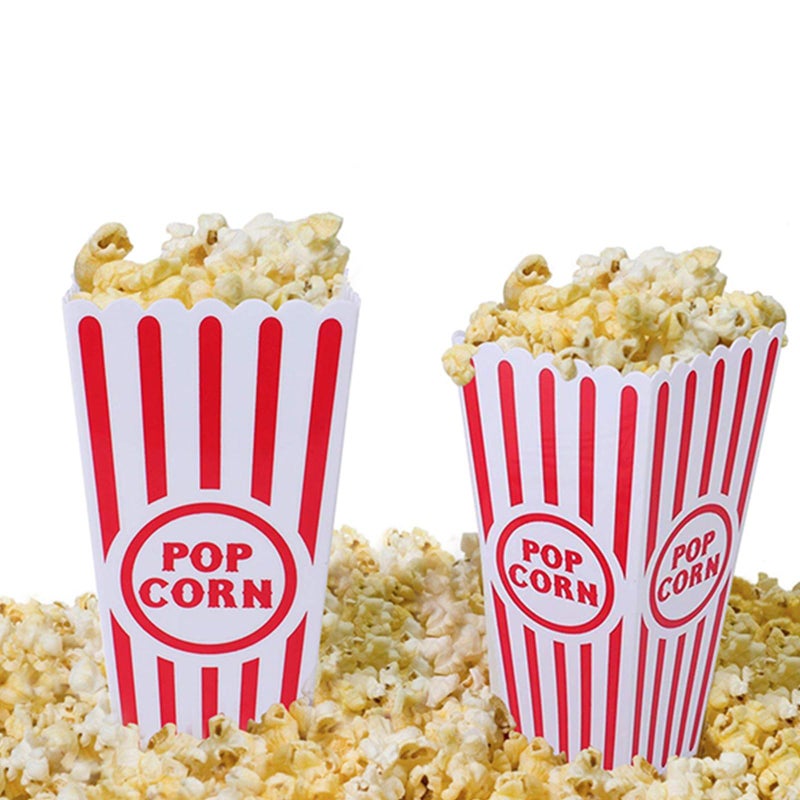 Tebery 20 Pack Plastic Open-Top Popcorn Boxes Reusable Movie Theater Style Popcorn Container Set -7.7" Tall x 4" Square - Image 5